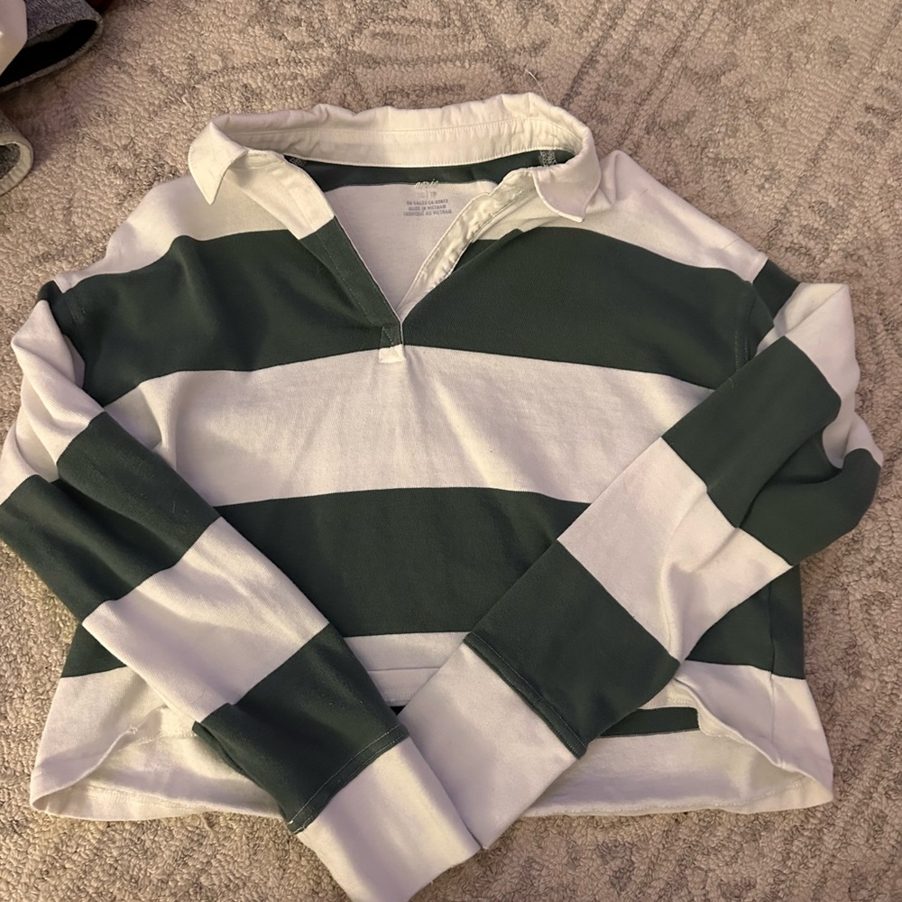 aerie striped crop sweater